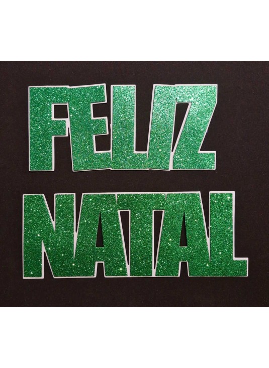 Faixa Feliz Natal Verde Gliter