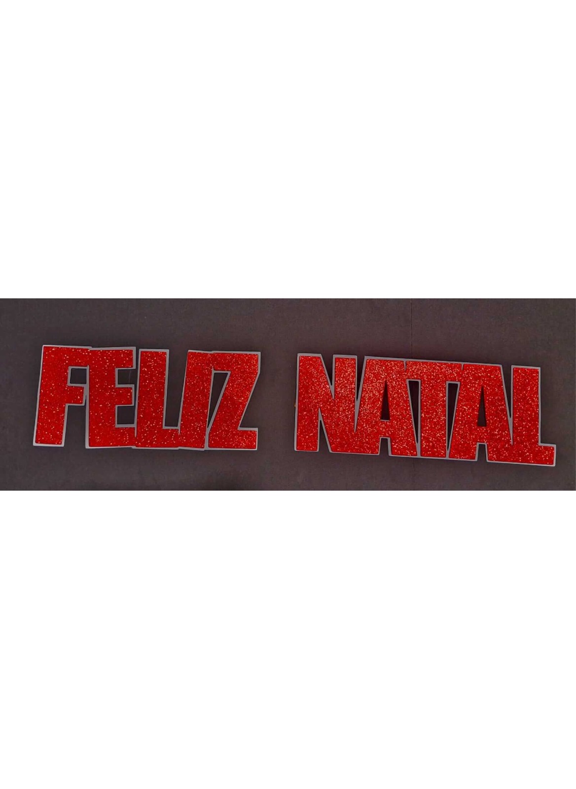 Faixa Feliz Natal Vermelha Gliter