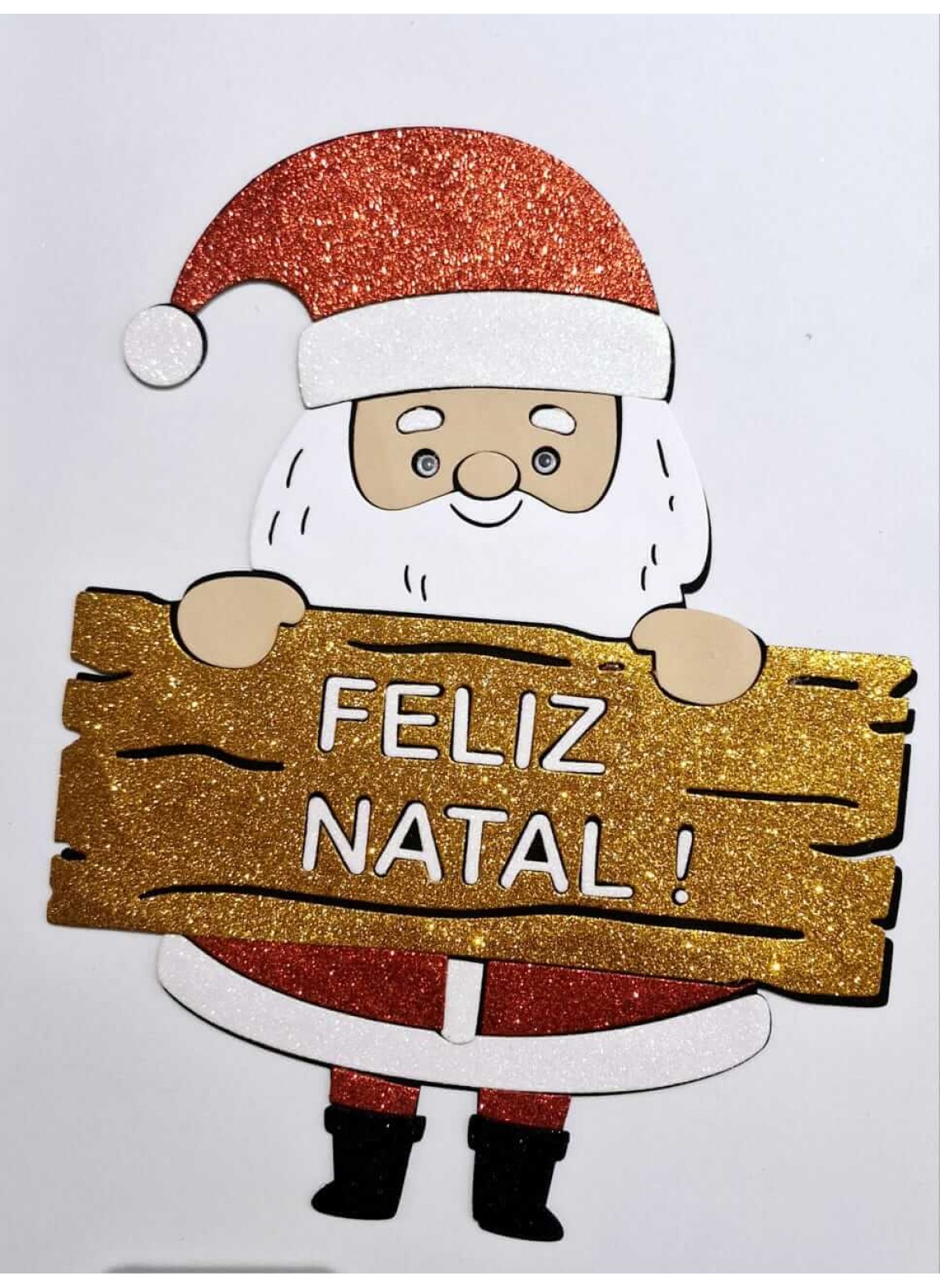 Painel EVA Papai Noel Plaquinha Feliz Natal