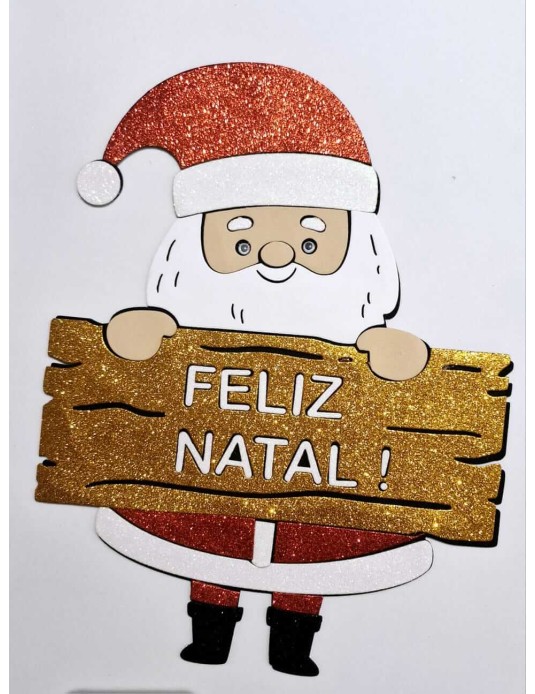 Painel EVA Papai Noel Plaquinha Feliz Natal